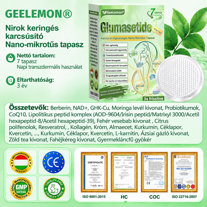 🌿🌿🎁Moringa · Berberine × NAD+ 10-in-1 Advanced Nano GeeLemon® Glumasetide 8az 1-ben Karcsú és EgészségesNano Mikrotűs Tapasz (Napi 1alkalom – látható változásakár 7 nap alatt) ✅ Elhízásra,bőrfeszesítésre,cukorbetegségre, alvásiapnoéra, ízületekre stb