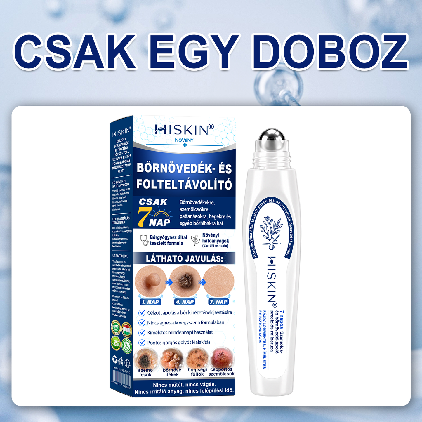 🔥Hivatalos Márkabolt | 🚢🚢 Hiskin® 7 napos Szemölcseltávolító Roll-on Ápoló Folyadék (Fájdalommentes rollerball technológia, hegek nélkül)