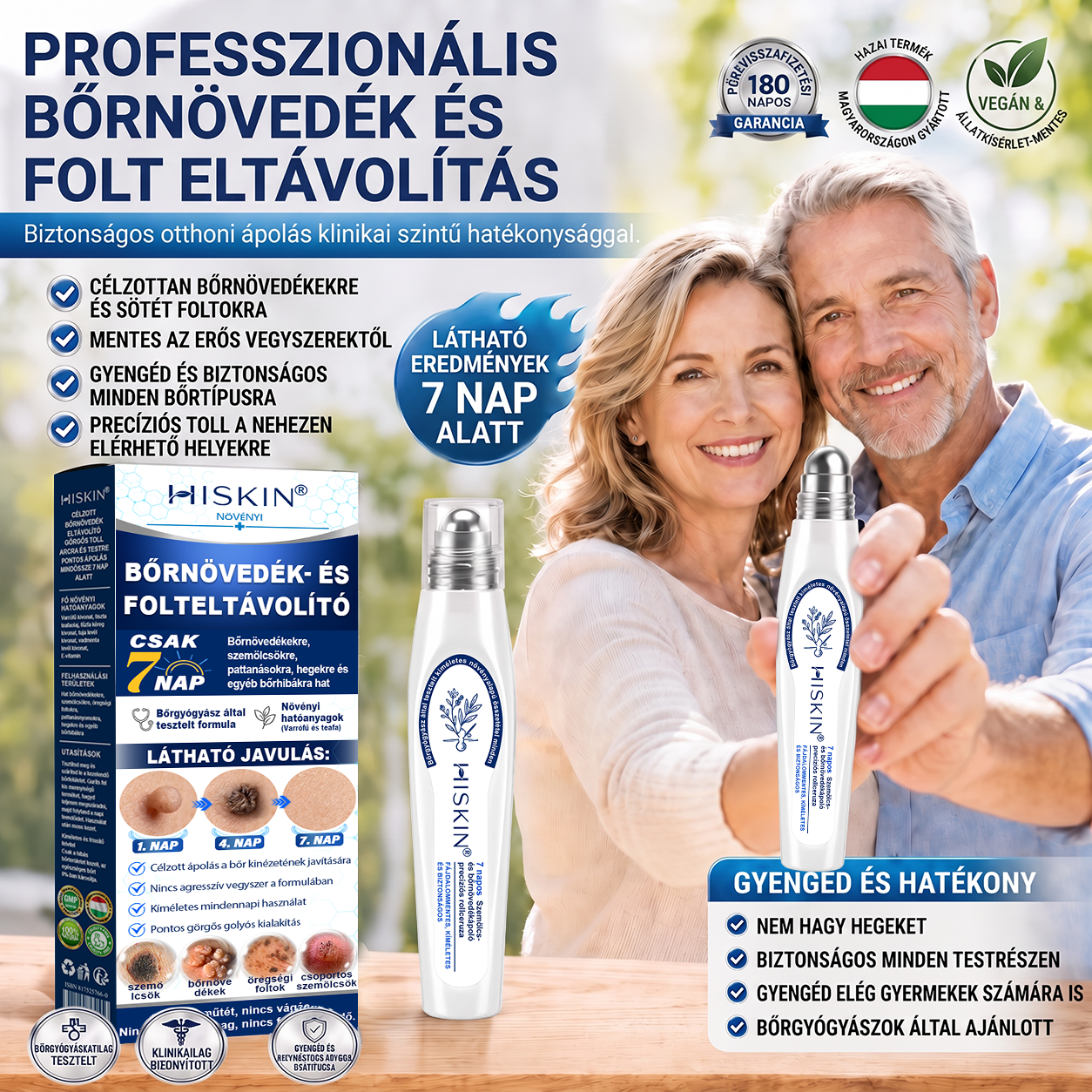 🔥Hivatalos Márkabolt | 🚢🚢 Hiskin® 7 napos Szemölcseltávolító Roll-on Ápoló Folyadék (Fájdalommentes rollerball technológia, hegek nélkül)