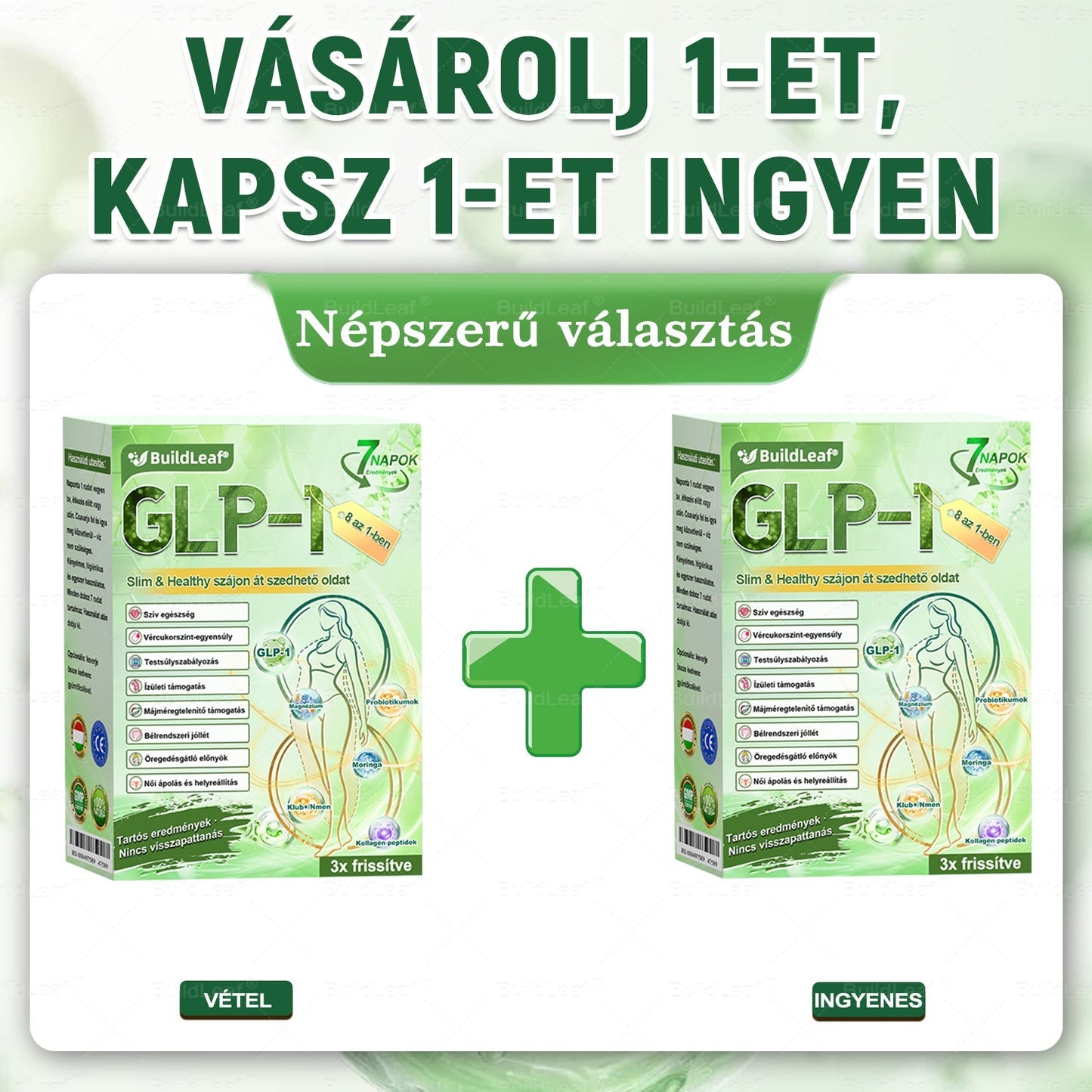 Karácsonyi limitált |BuildLeaf® GLP-1 8-az-1 Slim & Health szájüregi oldat – Egyszerű napi használat, látványos eredmény 7 nap alatt, 100 milliárd aktív probiotikummal ✅ testsúlykezelés, szív-, cukorbetegség-, bél- és női egészség, feszes bőr, energia.