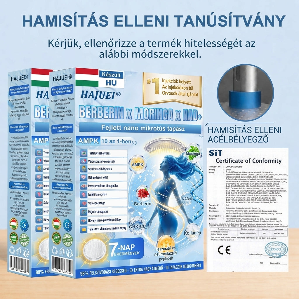 🌿Moringa · Berberine × NAD+ 10-in-1 Advanced Nano HAJUEI® Glumasetide 8az 1-ben Karcsú és EgészségesNano Mikrotűs Tapasz (Napi 1alkalom – látható változásakár 7 nap alatt) ✅ Elhízásra,bőrfeszesítésre,cukorbetegségre, alvásiapnoéra, ízületekre stb
