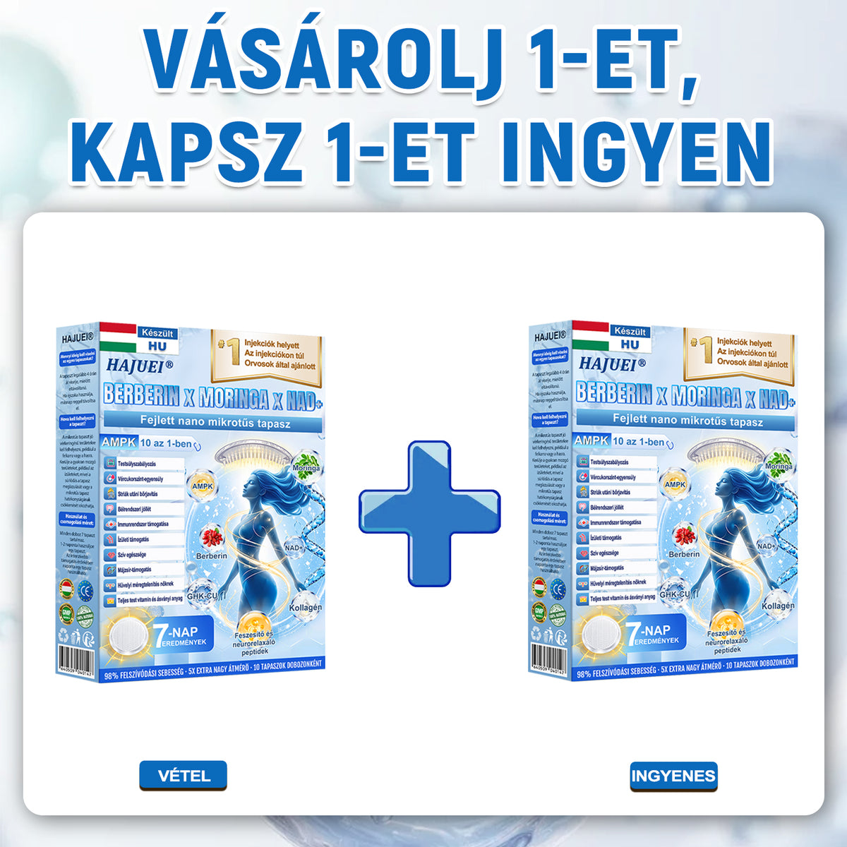 🌿Moringa · Berberine × NAD+ 10-in-1 Advanced Nano HAJUEI® Glumasetide 8az 1-ben Karcsú és EgészségesNano Mikrotűs Tapasz (Napi 1alkalom – látható változásakár 7 nap alatt) ✅ Elhízásra,bőrfeszesítésre,cukorbetegségre, alvásiapnoéra, ízületekre stb