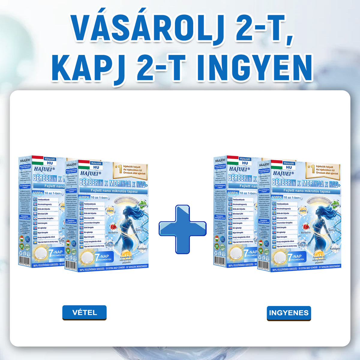 🌿Moringa · Berberine × NAD+ 10-in-1 Advanced Nano HAJUEI® Glumasetide 8az 1-ben Karcsú és EgészségesNano Mikrotűs Tapasz (Napi 1alkalom – látható változásakár 7 nap alatt) ✅ Elhízásra,bőrfeszesítésre,cukorbetegségre, alvásiapnoéra, ízületekre stb