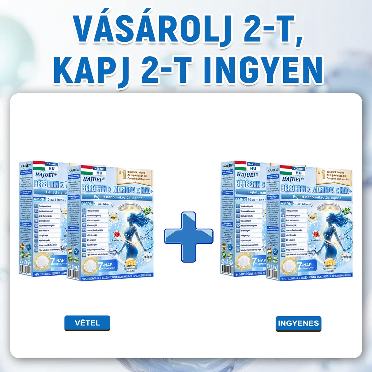 🌿Moringa · Berberine × NAD+ 10-in-1 Advanced Nano HAJUEI® Glumasetide 8az 1-ben Karcsú és EgészségesNano Mikrotűs Tapasz (Napi 1alkalom – látható változásakár 7 nap alatt) ✅ Elhízásra,bőrfeszesítésre,cukorbetegségre, alvásiapnoéra, ízületekre stb