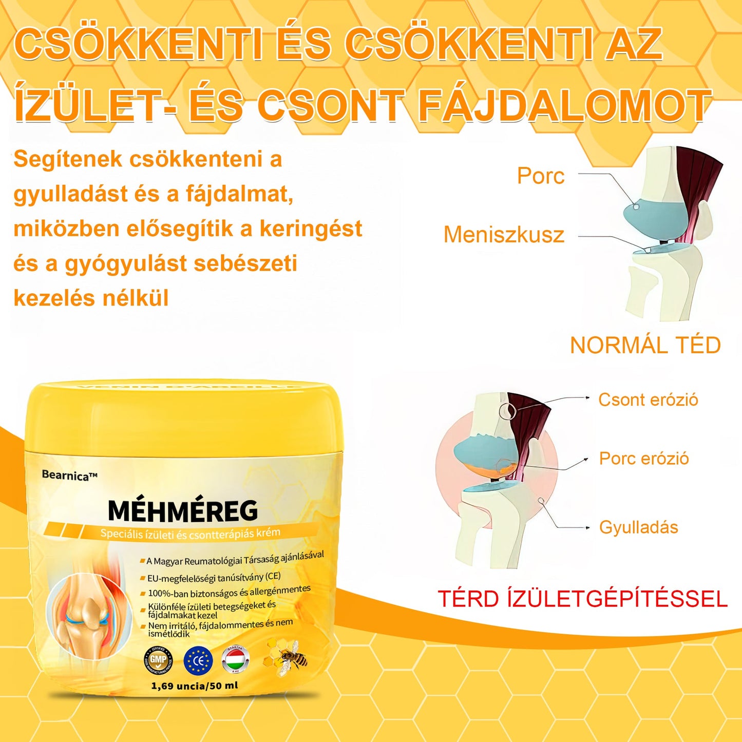 🌿🍯🌿BEARNICA™ Bee Venom Advanced ízület- és csontkezelő krém🔥 (Utolsó napi akció, 70% kedvezmény)