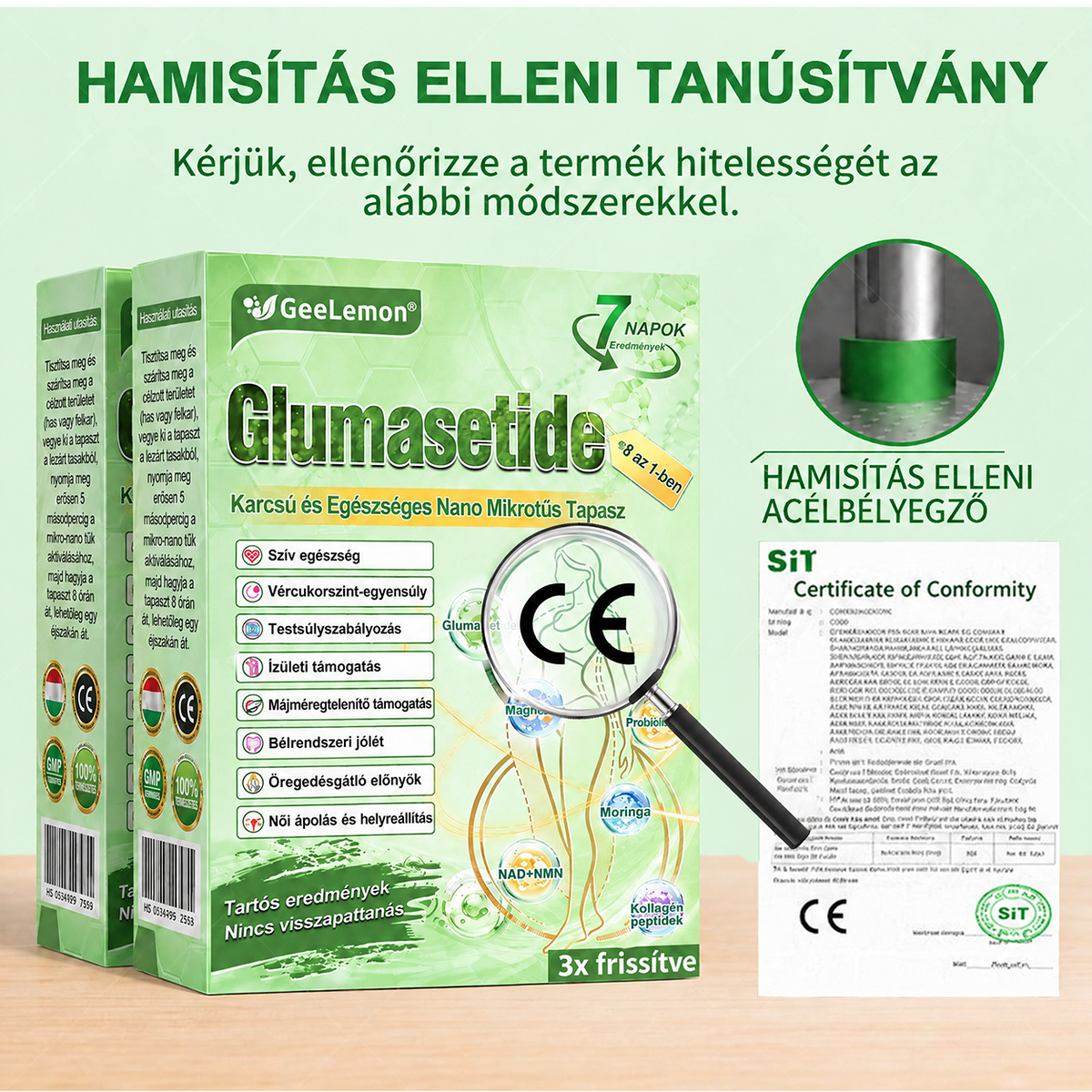 🌿🌿🎁Moringa · Berberine × NAD+ 10-in-1 Advanced Nano GeeLemon® Glumasetide 8az 1-ben Karcsú és EgészségesNano Mikrotűs Tapasz (Napi 1alkalom – látható változásakár 7 nap alatt) ✅ Elhízásra,bőrfeszesítésre,cukorbetegségre, alvásiapnoéra, ízületekre stb