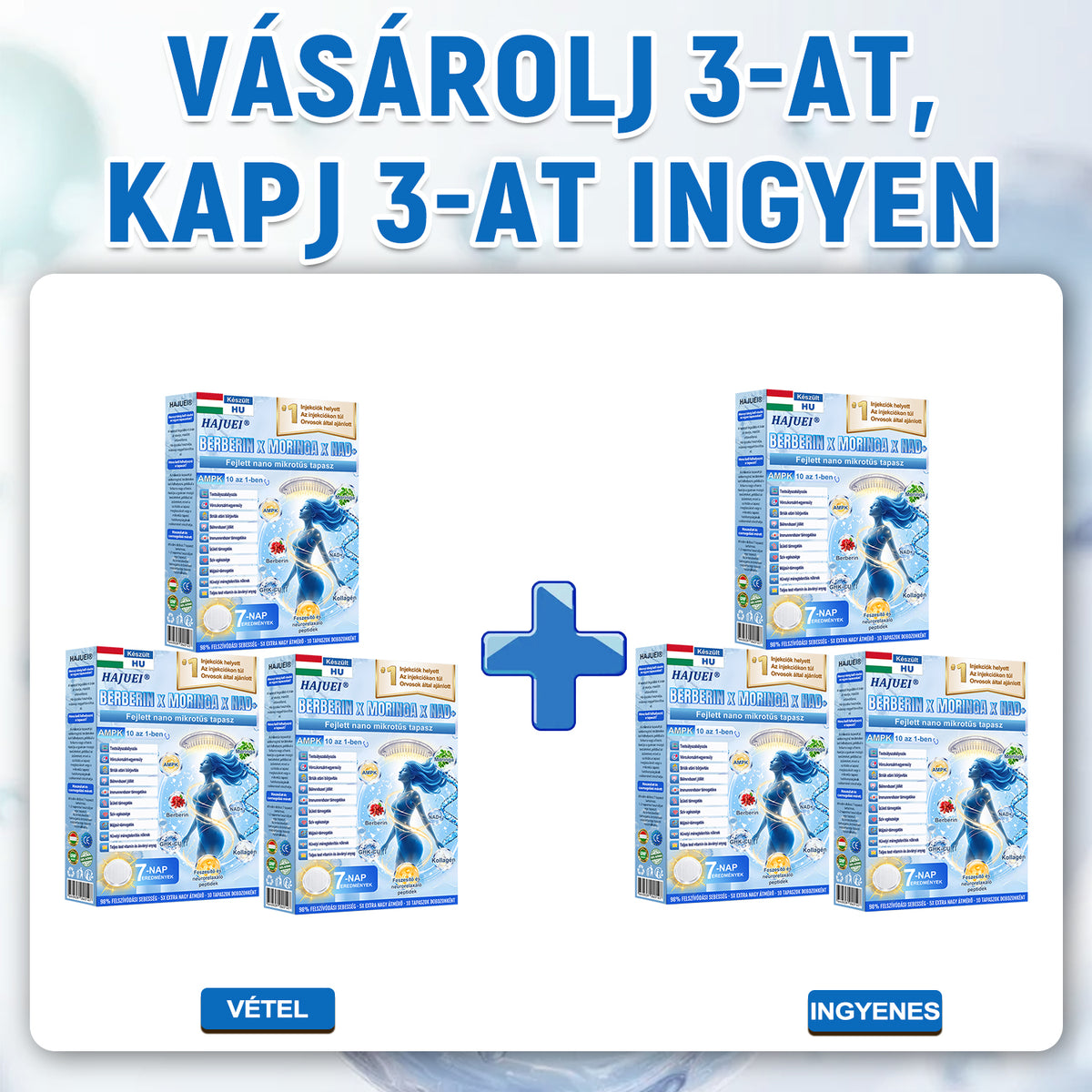 🌿Moringa · Berberine × NAD+ 10-in-1 Advanced Nano HAJUEI® Glumasetide 8az 1-ben Karcsú és EgészségesNano Mikrotűs Tapasz (Napi 1alkalom – látható változásakár 7 nap alatt) ✅ Elhízásra,bőrfeszesítésre,cukorbetegségre, alvásiapnoéra, ízületekre stb