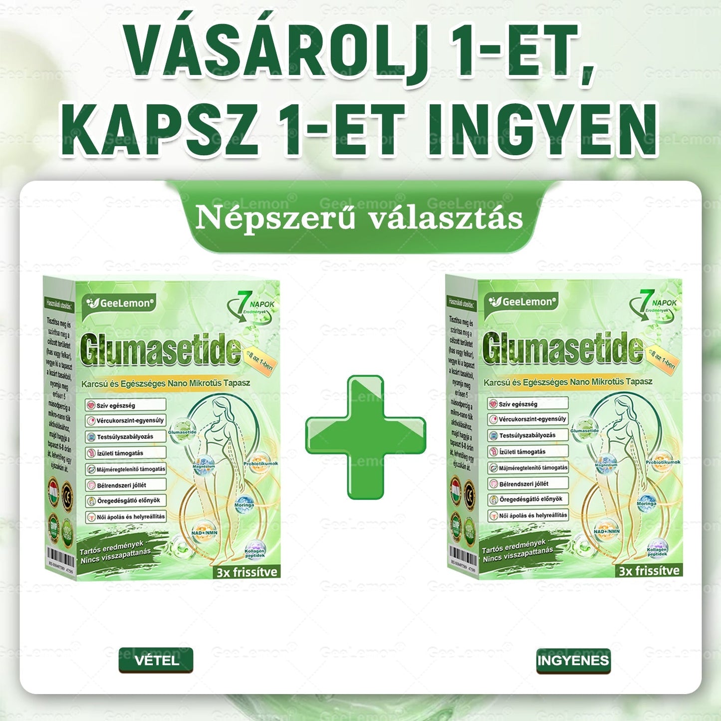 🌿Ajánlott a Semmelweis Kórház által · 👩‍⚕️BENU hivatalos üzlet| 🎁 𝐆𝐞𝑒𝐿𝑒𝐦𝐨𝐧® Glumasetide 8 az 1-ben Karcsú és Egészséges Nano Mikrotűs Tapasz