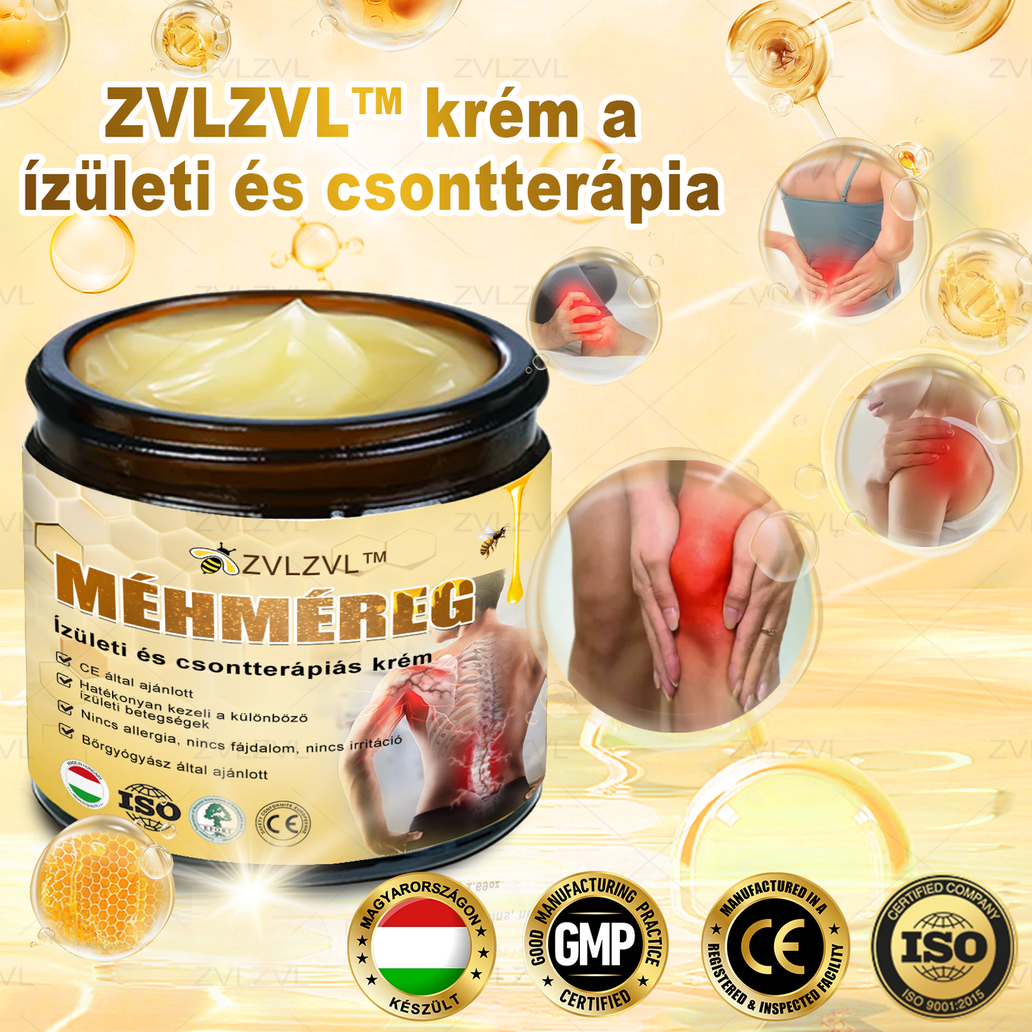ZVLZVL™ 🐝Méhméreg Azonnali Ultra Erős Fájdalomcsillapító Krém - (Enyhíti a fájdalmat ízületi gyulladás, izomfájdalom, hátfájás, térdek, hát, vállak, csípők, csuklók, kezek esetén)