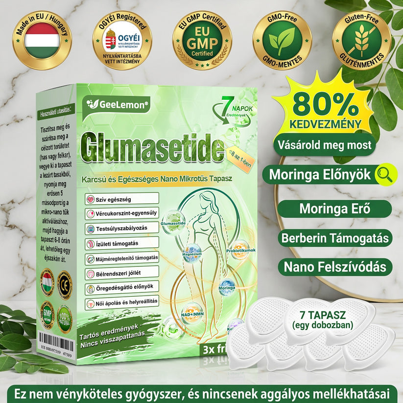 🔥🎁 Moringa · Berberine × NAD+ 10-in-1 Advanced Nano 𝐆𝐞𝑒𝐿𝑒𝐦𝐨𝐧® Glumasetide 8 az 1-ben Karcsú és Egészséges Nano Mikrotűs Tapasz